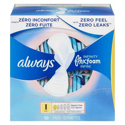ALWAYS INFINITY SIZE 1 REGULAR FLOW PADS 50pk