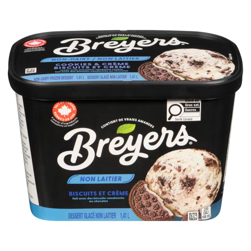BREYERS NON-DAIRY COOKIES & CREAM FROZEN DESSERT 1.41L