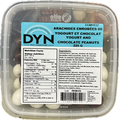 DYN CHOC YOGURT COV PEANUTS [225 g]