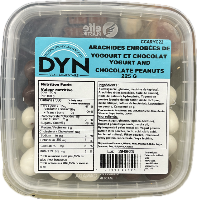 DYN CHOC YOGURT COV PEANUTS [225 g]