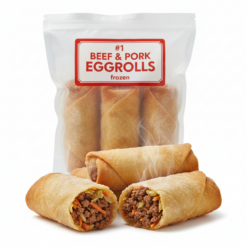 #1 BEEF & PORK EGGROLLS [6 pkg]