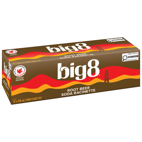 BIG 8 ROOTBEER SODA 12x355ml [12 pkg]
