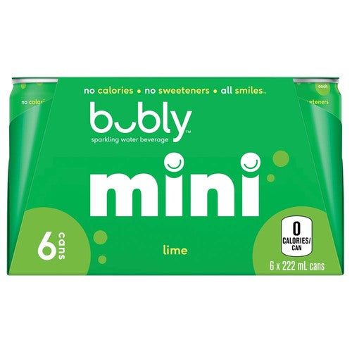 BUBLY LIME SLEEK CANS 6x222ml [6 ea]