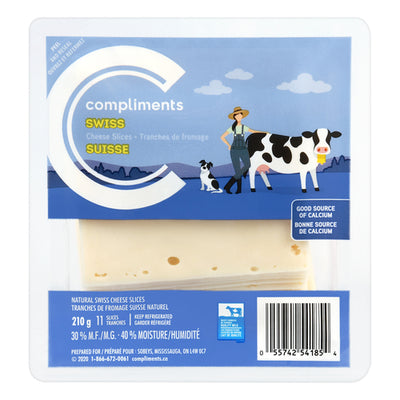COMP CHEESE SLICES SWISS [210 g]