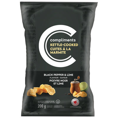 COMP KETTLE CHIPS BLK PPR LIME [200 g]