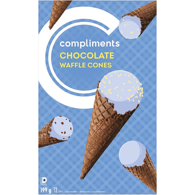 COMP WAFFLE CONES CHOCO 12s [199 g]