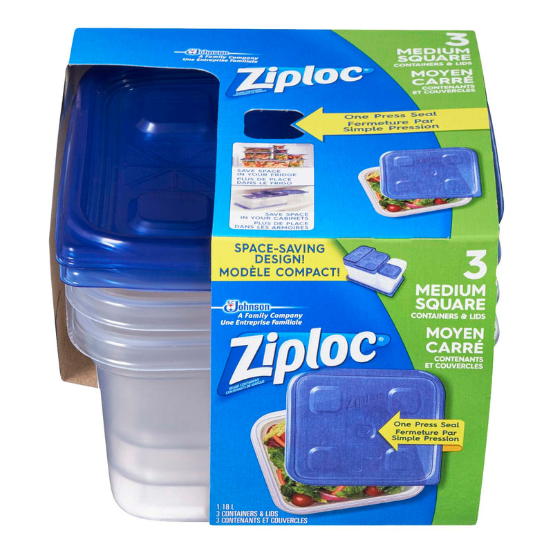 ZIPLOC MEDIUM SQUARE 3S [3 ea]