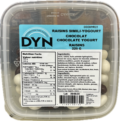DYN CHOC YOGURT COV RAISINS [225 g]