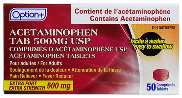 OPTION+ ACET EZ TB 500mg 50s [50 ea]
