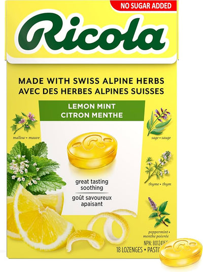 RICOLA LEMON MINT LOZENGES 18s [18 ea]