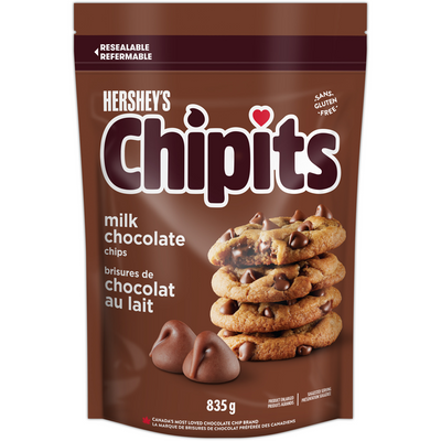 HERSHY CHIPITS MILK CHOCO 835g