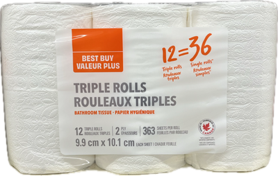 BEST BUY BATH TISSUE TRIPL 12s [12 ea]