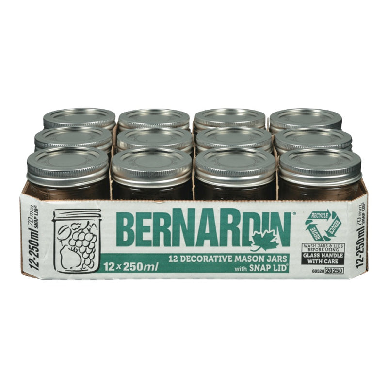 BERNARDN HRVST MASON JAR 250ml [12 ea]