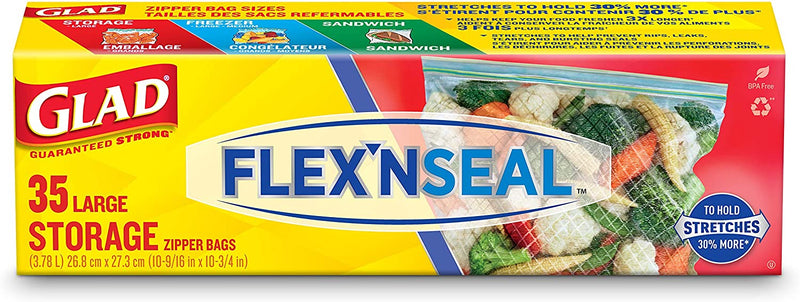 GLAD FLEX SEAL LRG STORAGE BAG [35 ea]