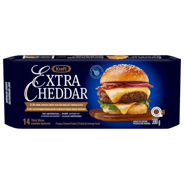 KRFT CHEESE SLICES EXTRA CHEDR [390 g]