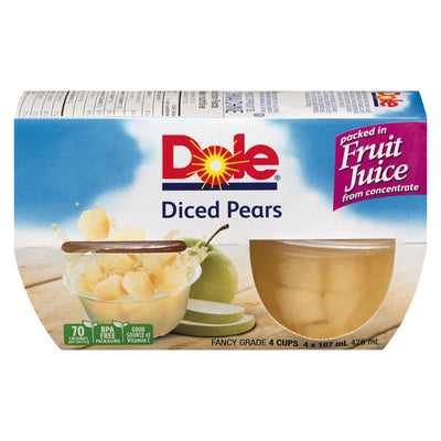 DOLE CUPS PEAR IN LIGHT SYRUP [4 PK]