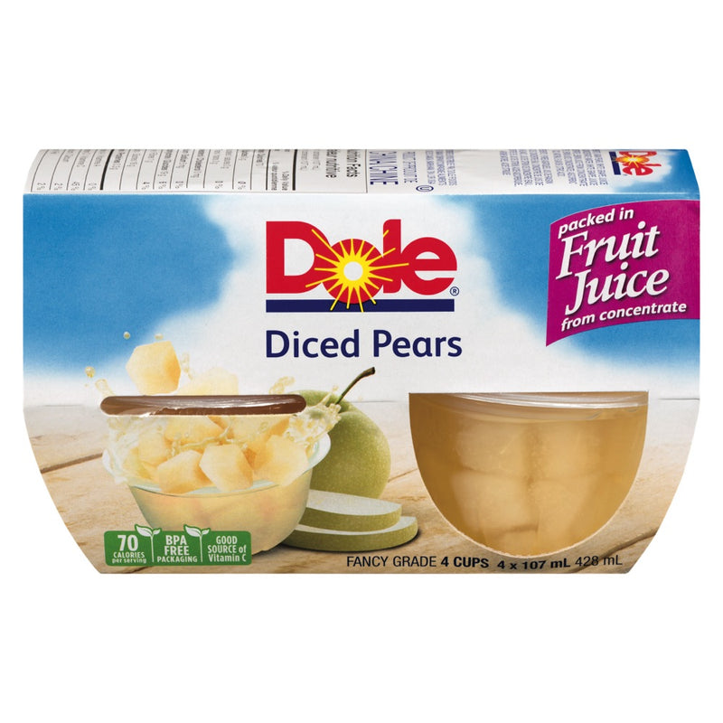 DOLE CUPS PEAR IN LIGHT SYRUP [4 PK]