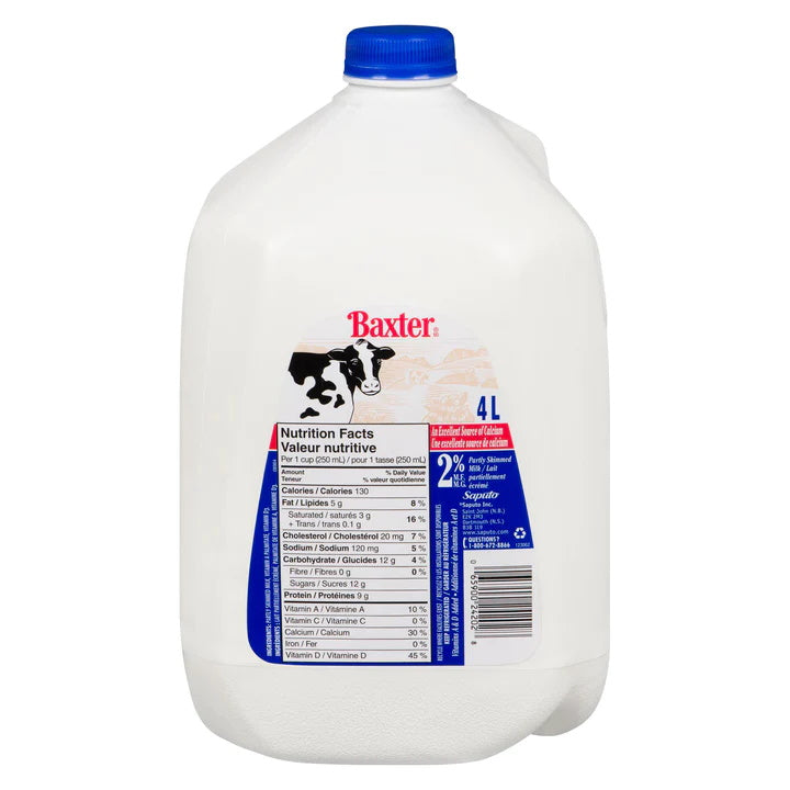 BAXTER 4L JUG 2% MILK