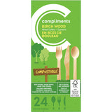 COMP BIRCH WOOD MIXED CUTLERY [24 ea]