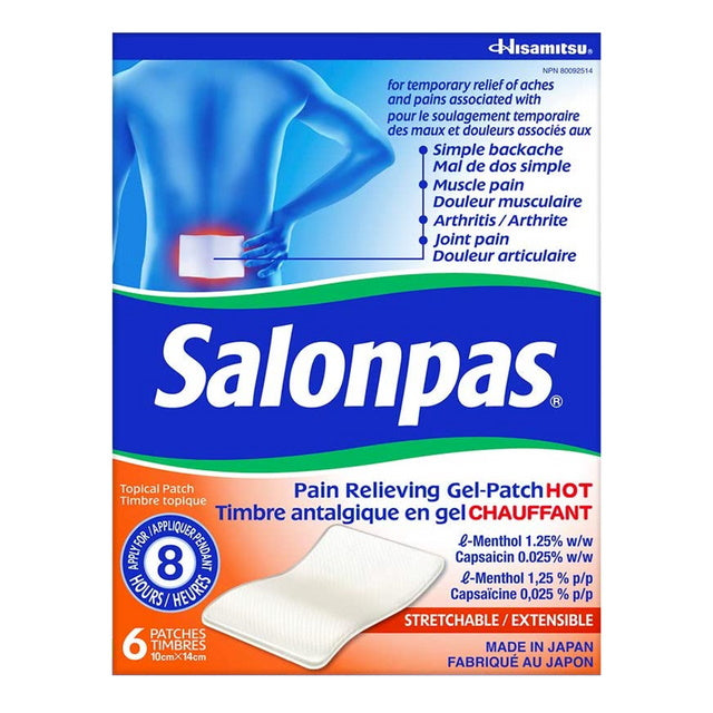 SALONPAS PAIN GEL PATCH 8PK [8 ea]