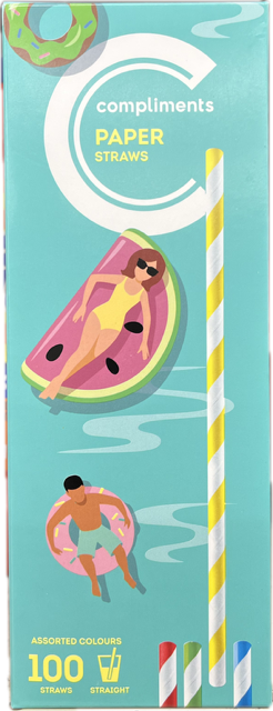 COMP STRAWS PAPER COLOR 100s [100 ea]