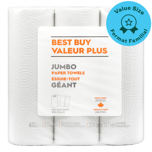 BEST BUY PAPER TOWLS JUMBO 90S [6 ea]