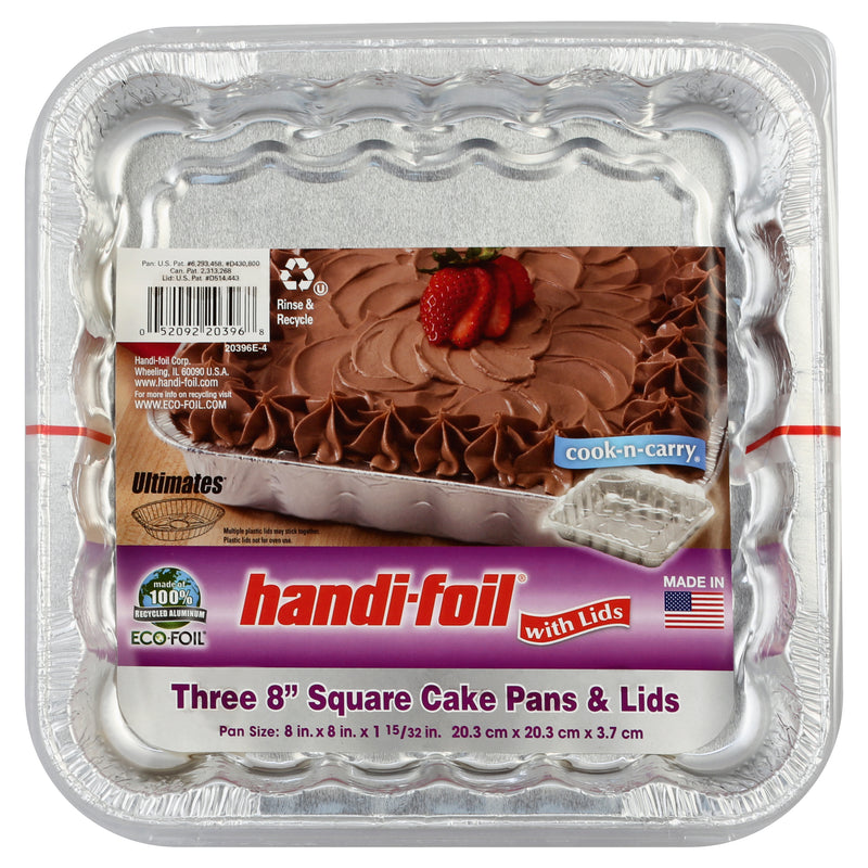 HANDI-FOIL SQ 8" CAKE PAN W/LI [1 ea]