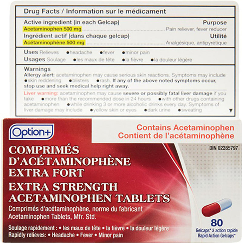 OPTN ACETAMINOPHEN XS GEL CAP [80 ea]