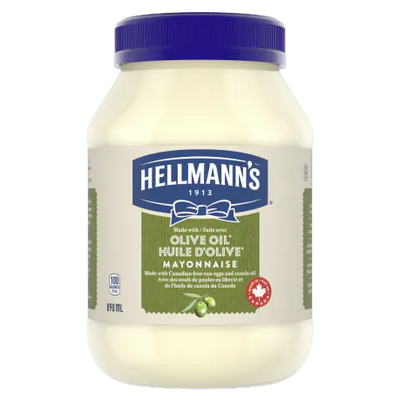 HELLMANNS W/OLIVE OIL 890ml