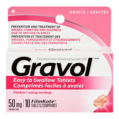 GRAVOL ADULT TABS 50MG [10 TAB]