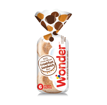 WONDER ENGLISH MUFFIN WHL WHT [342 g]