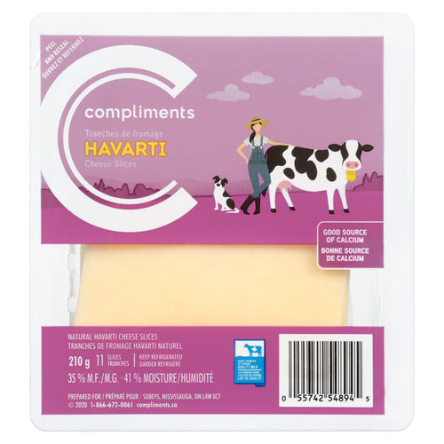 COMP CHEESE SLICES HAVARTI [210 g]