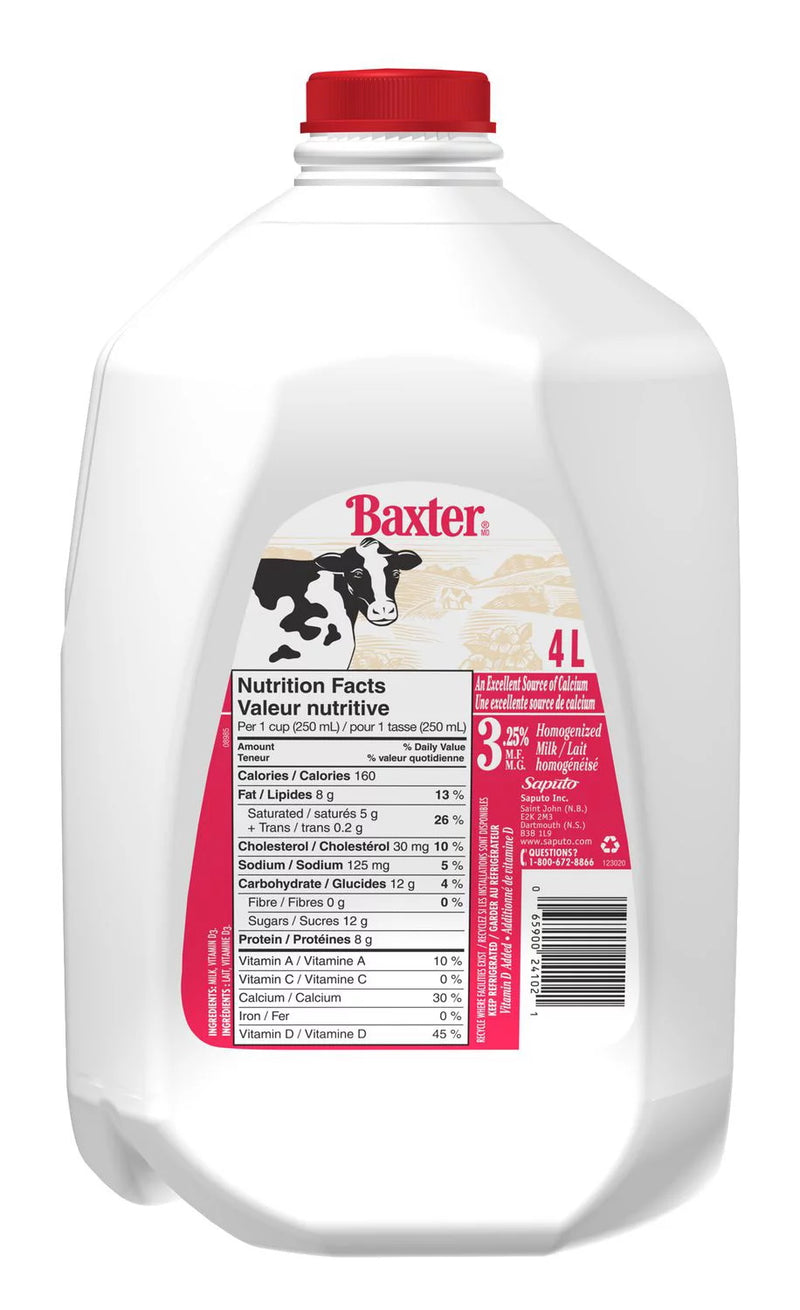 BAXTER 4L JUG HOMO MILK