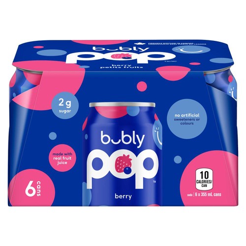BUBLY POP BERRY 6x355ml [6 ea]