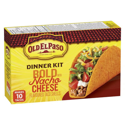 OLD EL PASO BOLD TACO DINNER KIT WITH NACHO CHEESE TACO SHELLS 269g