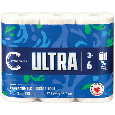 COMP PAPER TOWEL DBL 128 SHT [3 ea]