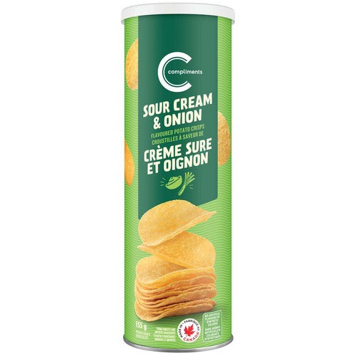 COMPLIMENTS SOUR CREAM & ONION POTATO CRISPS 155g