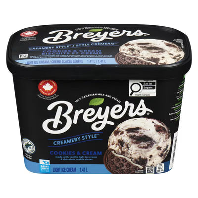 BREYERS CREAMERY STYLE COOKIES & CREAM ICE CREAM 1.41L