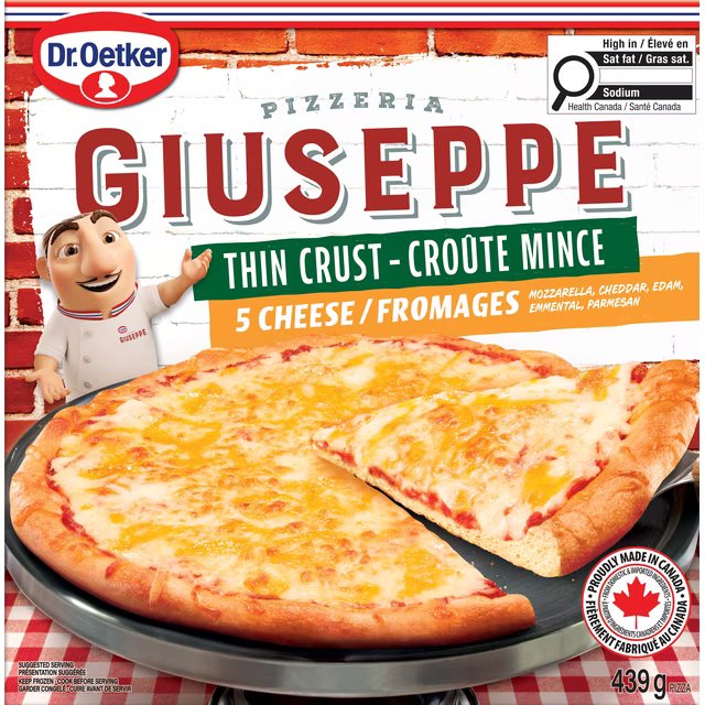 DR OETKER GIUSEPPE THIN CRUST 5 CHEESE PIZZA 439g