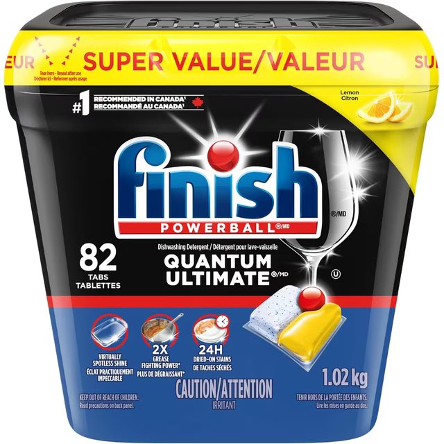 FINISH QUANTUM ULTIMATE LEMON DETERGENT SUPER VALUE 82s