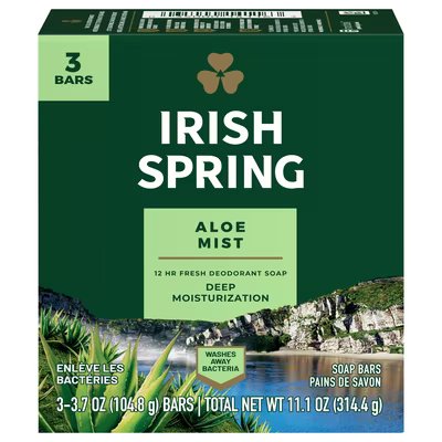 IRISH SPRING ALOE MIST SOAP 3pk