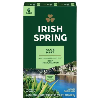 IRISH SPRING ALOE MIST SOAP 6pk