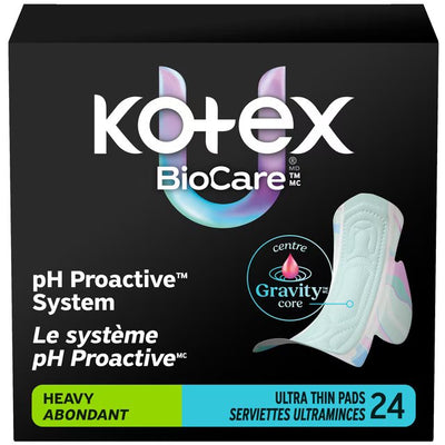 KOTEX BIOCARE ULTRA THIN HEAVY PADS 24 ea