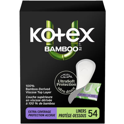 KOTEX BAMBOO EXTRA COVERAGE LINER 54 ea