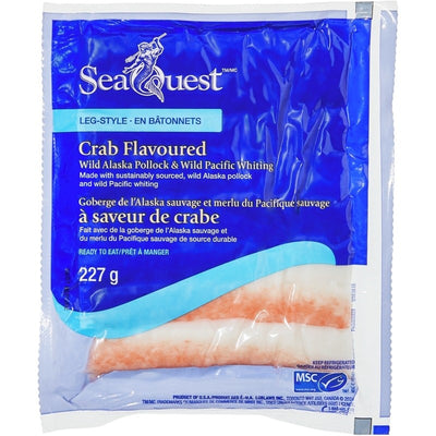 SEA QUEST LEG-STYLE CRAB FLAVOURED ALASKA POLLOCK & PACIFIC WHITING 227g