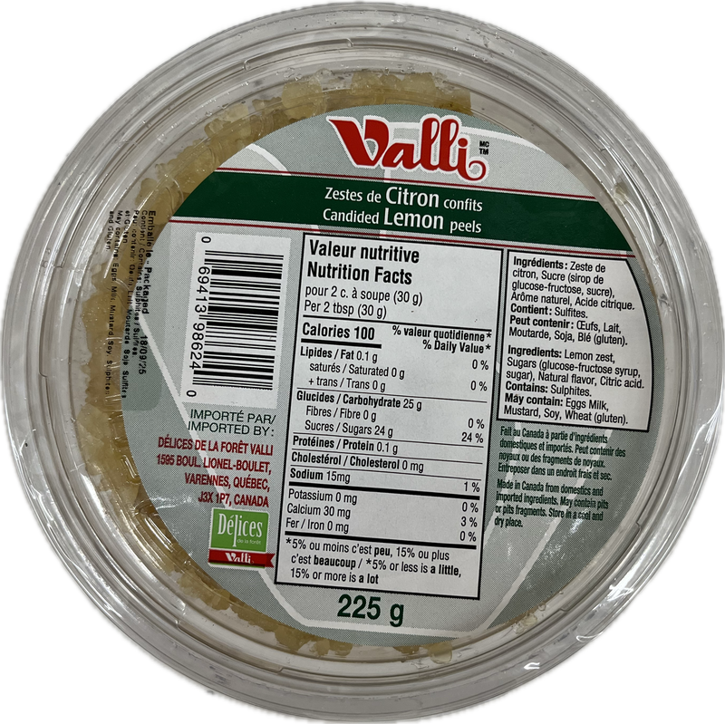 VALLI CANDIED LEMON PEEL [225 g]