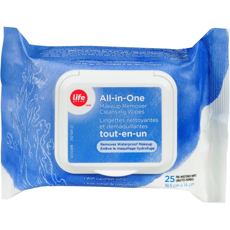 LIFE ALL-IN-ONE CLNSING WIPES [25 ea]