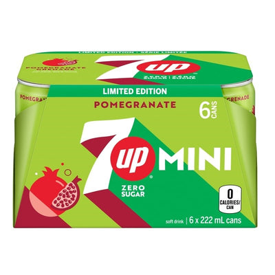 7UP ZERO SUGAR POMERGRANT MINI CANS 6x222ml