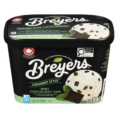 BREYERS CREAMERY STYLE MINT CHOCOLATEY CHIP ICE CREAM 1.41L