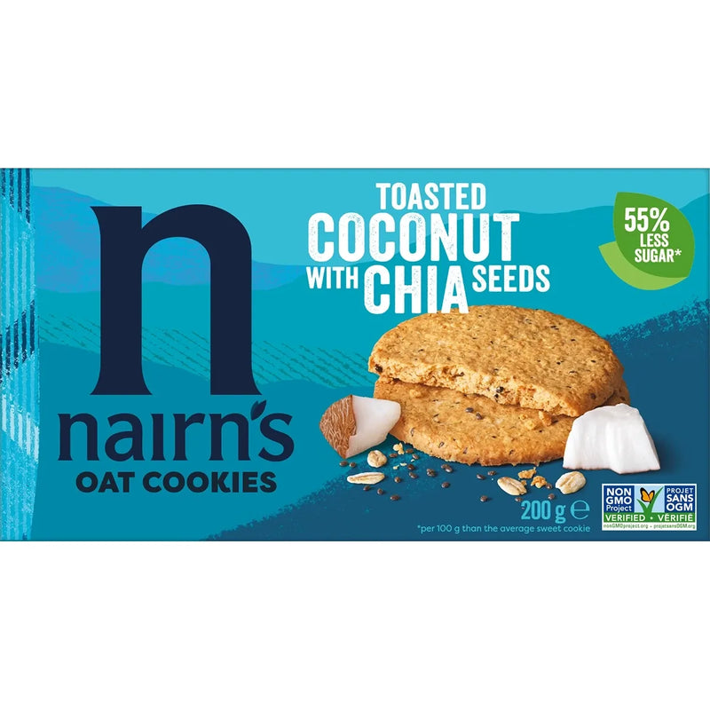 NAIRN'S OAT COOKIES TOASTED COCONUT WITH CHIA SEED 200g